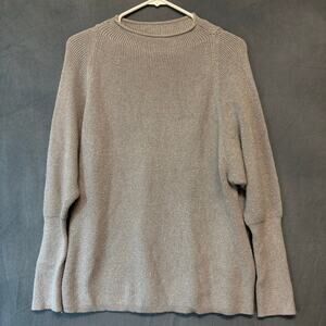 Maurices Silver Glitter Roll Neck Sweater XL Metallic Knit Luxury Statement Chic